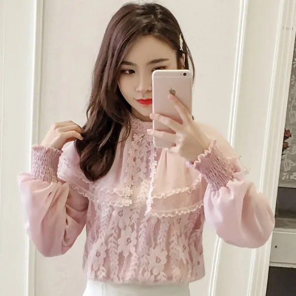 도깨비몰 여자 플라워 레이스 포인트 루즈핏 블라우스 2color 데일리룩 홈쇼핑 585882578702