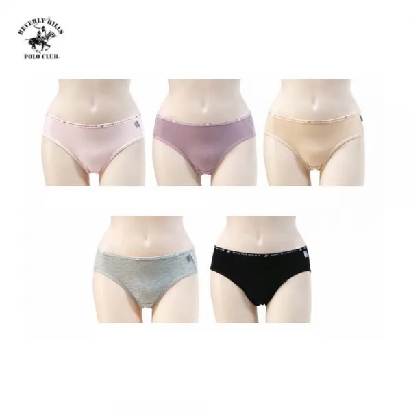 비버리힐즈폴로클럽 3008 여자 면스판 무지 팬티 5매/여자팬티/여성드로즈/여성속옷/여성팬티/스판팬티