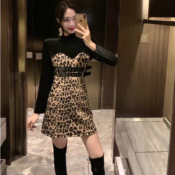 도깨비몰 여성 섹시 이중 레이어드 레오파드 호피 미니 원피스 클럽여신룩 파티룩 포인트룩 581623592014_otdc