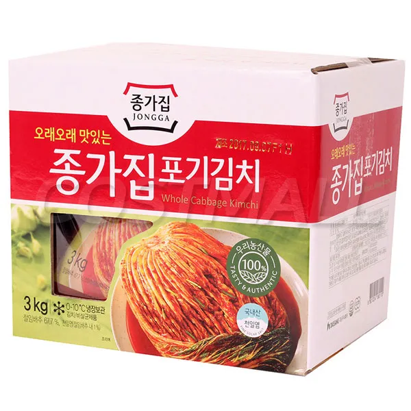 종가집 포기김치 3kg 김치 유산균 배추김치 반찬 열무 아이스박스포장발송 1개
