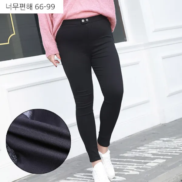 빅걸스토리 여성 빅사이즈 매직스판 기본 블랙 스키니 바지