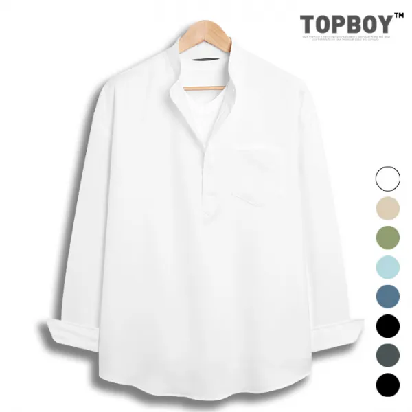 탑보이 소프트 오버핏 헨리넥 긴팔셔츠 (DO373)