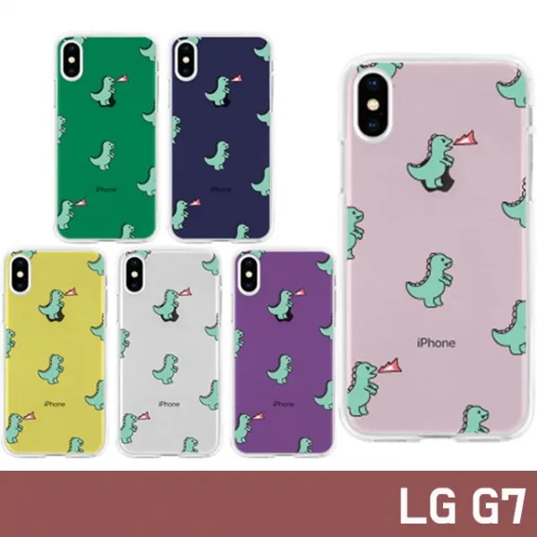 남다른핸드폰케이스_lgg7g710다이노소어컬러패턴투명젤리케이스