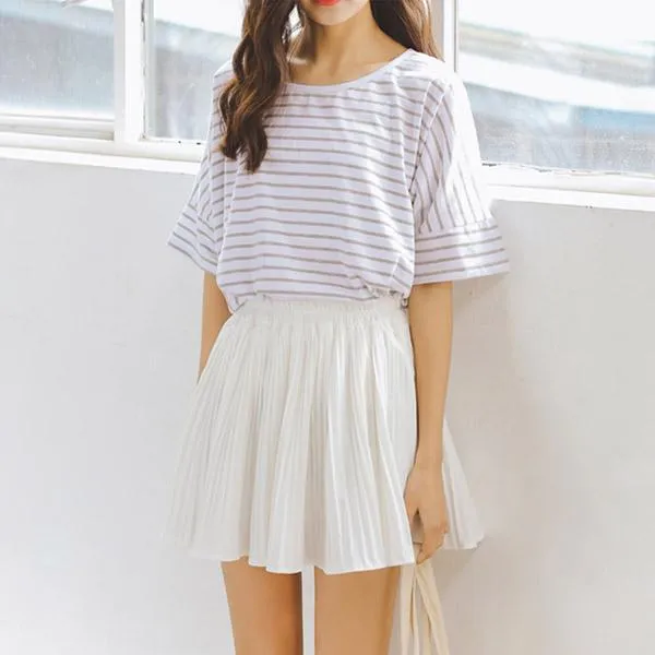 Lovely 플리츠스커트 미니스커트 페미닌스커트 허리 데이트룩 데일리룩 썸머룩 플리츠스커트 러블리룩 페미닌스커트 허리밴딩스커트 미니스커트