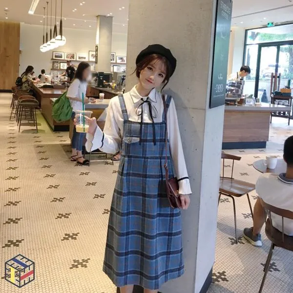 원피스 쉬폰 겨울 센 여성 라인 스트랩 드레스 Hitz의 복고풍 사랑의