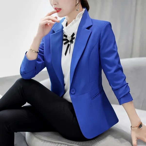 도깨비몰 여성 하프자켓 세미정장 원버튼 테일러 슬림 블레이저 오피스룩 아우터zmyz 575197466315