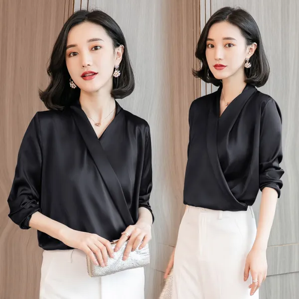 브엘세바 여성 봄 실크 블라우스 정장 오피스룩 단정 명품 Bz362 576444645908