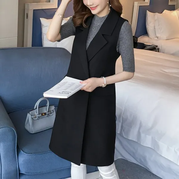 조끼 여성 베스트 정장 롱 오피스룩 빅사이즈 자켓sme
