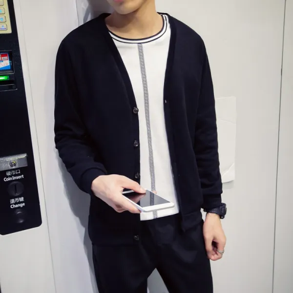 가디건 남성 멋스러운 니트 데일리 루즈핏WXAC