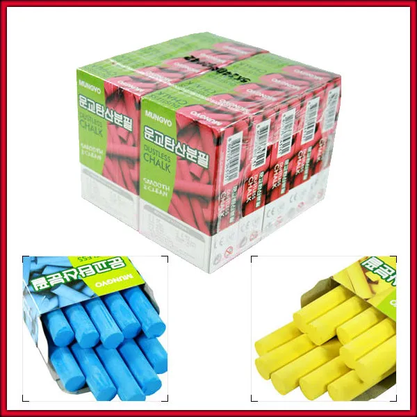 분교 탄산분필 칼라(백색 청색 적색 황색)1BOX(1200)
