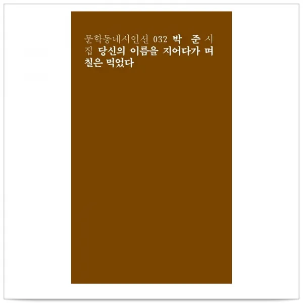 당신의 이름을 지어다가 며칠은 먹었다 - 박준, 단일상품