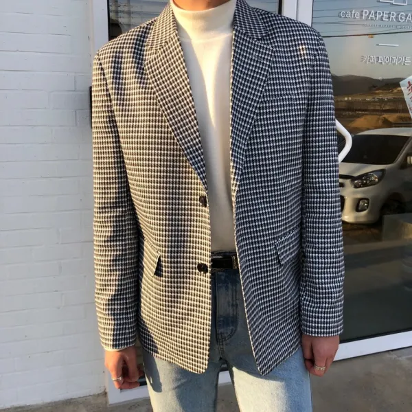 아르페 남자 클래식 코튼 휴즈 체크자켓 2color