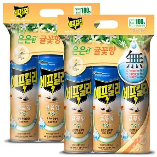 에프킬라 에어로졸 귤꽃향, 500ml, 6개입
