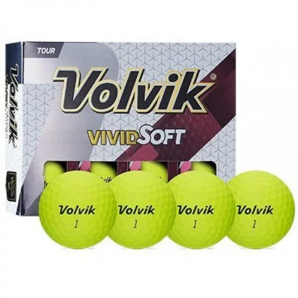 Volvik Vivid Soft Golf Balls Yellow One Dozen 