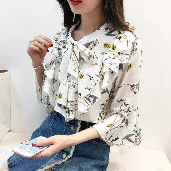 여자 리본 블라우스 오피스 데일리 룩 에스닉 캐주얼 럭셔리 명품스타일 569161399164