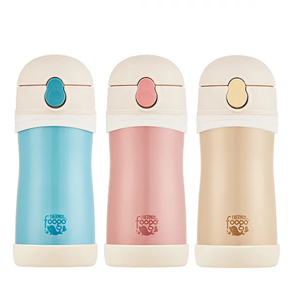 써모스 프리미엄푸고 진공단열 유아용 대용량빨대컵 350ml 신제품TKFB-350S, 핑크