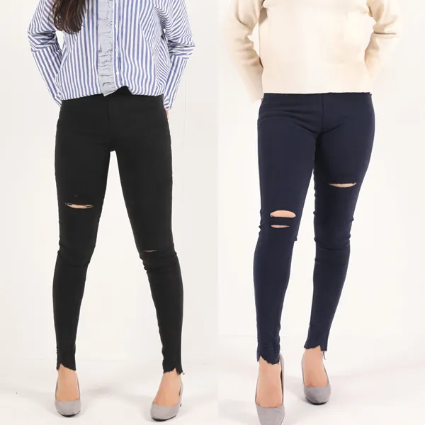 온드레 5XL 까지 빅사이즈 빈티지 찢청 슬림 레깅스 팬츠