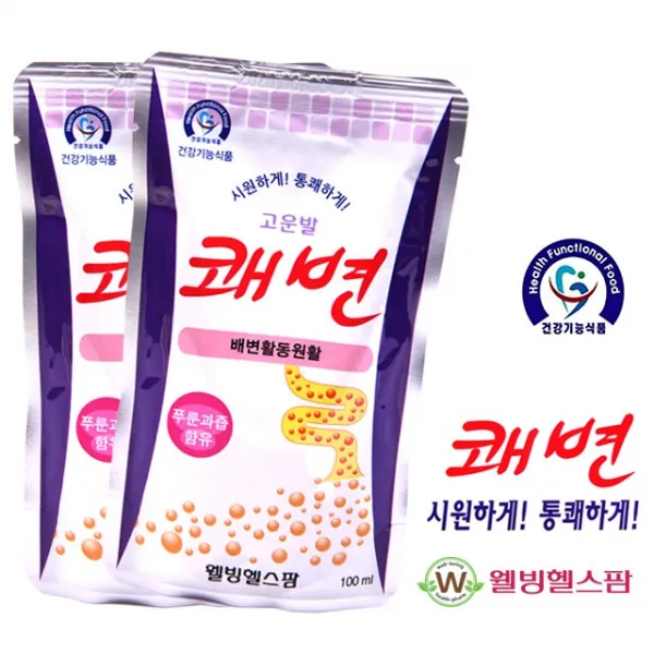 웰빙헬스팜 고운발 쾌변 100ml 2포 장청소 배변활동원활 식이음료, 3.4oz