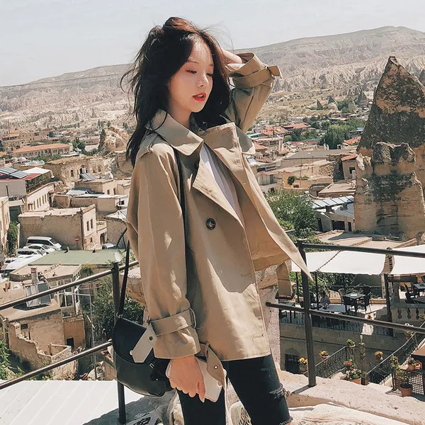 원픽 여성 캐주얼 숏트렌치코트