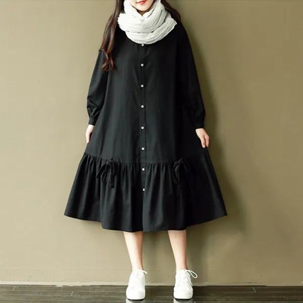 빅피플 루즈핏 단카라 빅사이즈 여성 원피스 봄 큰사이즈