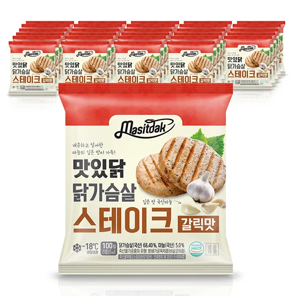 맛있닭 닭가슴살 스테이크 갈릭맛, 100g, 30팩