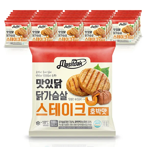 맛있닭 닭가슴살 스테이크 호박맛, 30팩, 100g