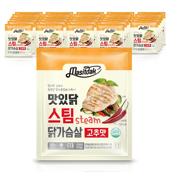맛있닭 스팀 닭가슴살 고추맛, 100g, 30팩