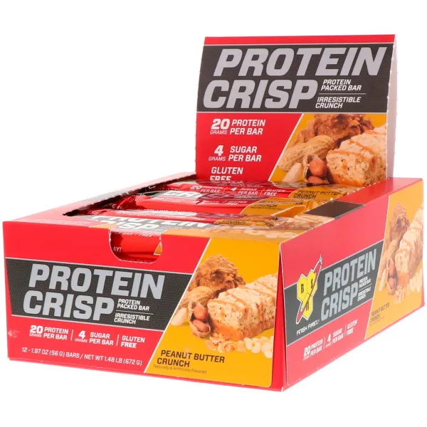 비에스엔 프로틴 크리스프 바 12개입, 672g, 피넛 버터 크런치(Peanut Butter Crunch)