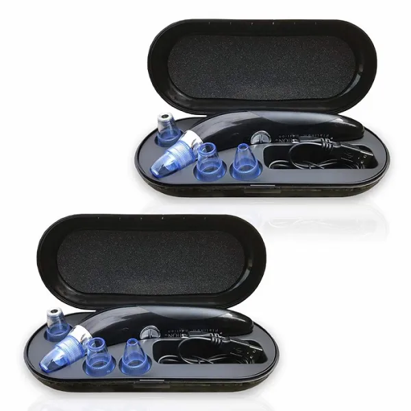 공식적으로 TV DermaSuction Facial Pore Vacuum에서 볼 수있는 BulbHead Blackhead, Deluxe w/ Case 2 Pack, One Size