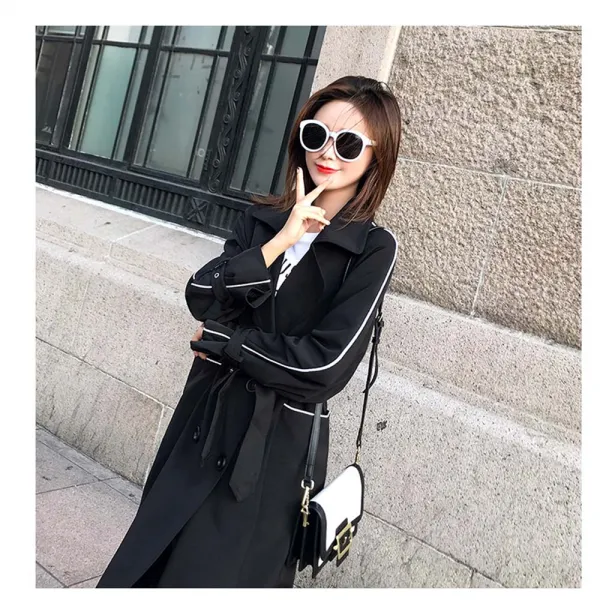 Zx 2019 봄 여성 하프 카키 트렌치코트 A02