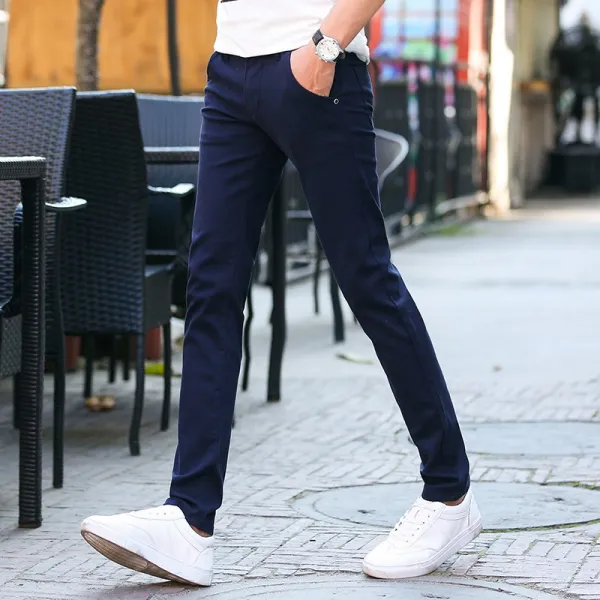 Bona 남성 면 바지 기본 일자 바지 스판 슬랙스 빅사이즈 봄 Bdr01