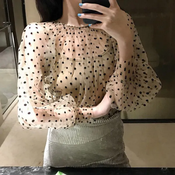 청명 봄 가을 여성 여자 퍼프 예쁜 블라우스 상의 옷 163 R3q0pw