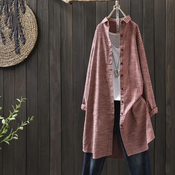 청명 봄 가을 여성 여자 스트라이프 셔츠 예쁜 블라우스 179 Ryiklt