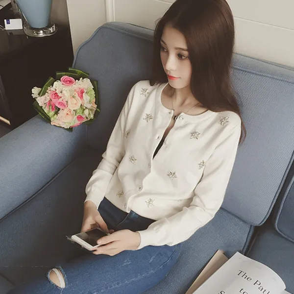 원픽 2019년 봄신상 여성 다이아몬드 숏 가디건
