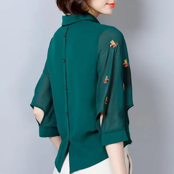 거산 2019 봄 가을 여성 여자 브이넥 예쁜 블라우스 상의 오피스룩 7 Mfry1a