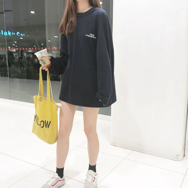 원픽 2019년 봄신상 긴팔 루즈핏 쭈리 티셔츠