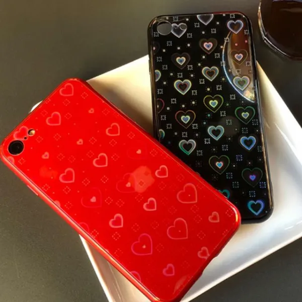 화수분&컴 홀로그램 하트 케이스 하드 젤리 지갑 범퍼케이스