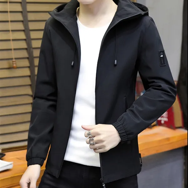 포플러앤씨 메신 후드 점퍼 10521 남성 봄 데일리룩 자켓 아우터, 블랙