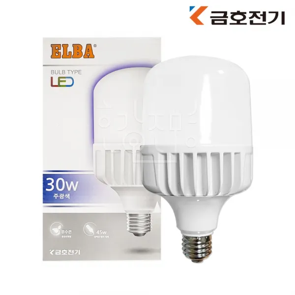 금호전기 번개표 LED 보안등 글러브램프 30W E26 10개입, 주광색, 1개