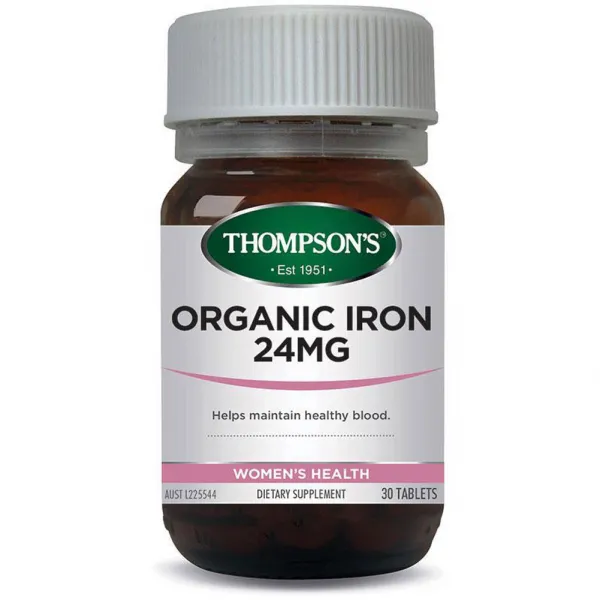 Thompson's Organic Iron 24mg 30 Tablets, 1개