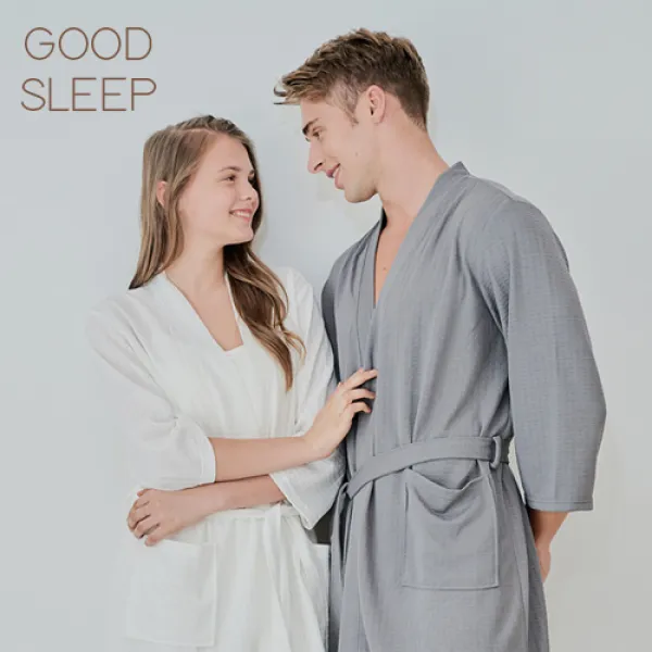 마른파이브 모던핏 코튼 엠보 샤워가운