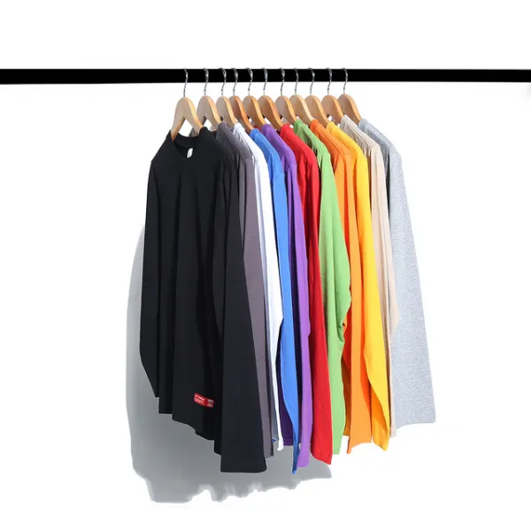 기본 라운드 긴팔티 남자 122 젊은여성동성연애셔츠28색무지긴팔T셔츠봄여름단화T, 02-화이트