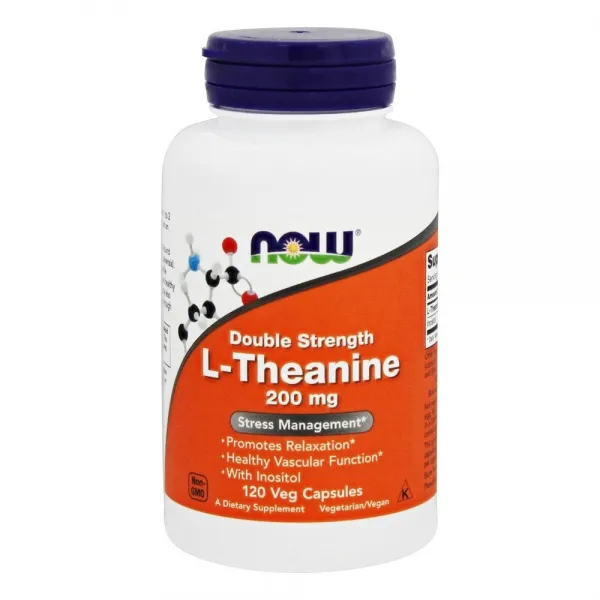 Now Foods L-테아닌 200mg 베지 캡슐, 120개입, 1개