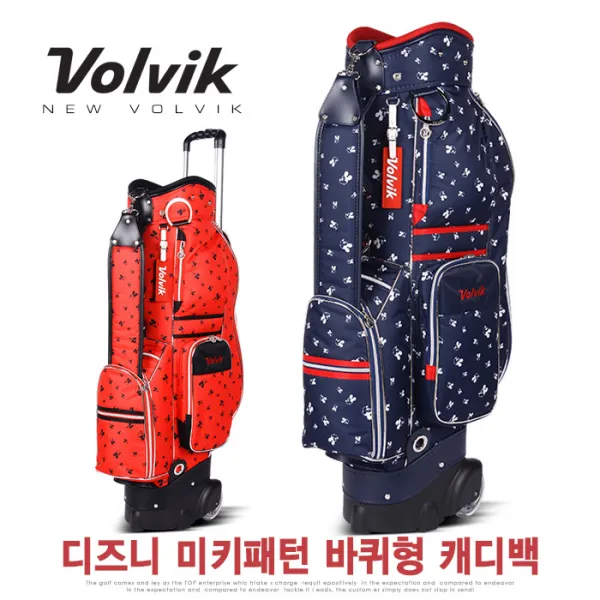 볼빅 2019 Vaib 미키패턴 여성 바퀴형 캐디백