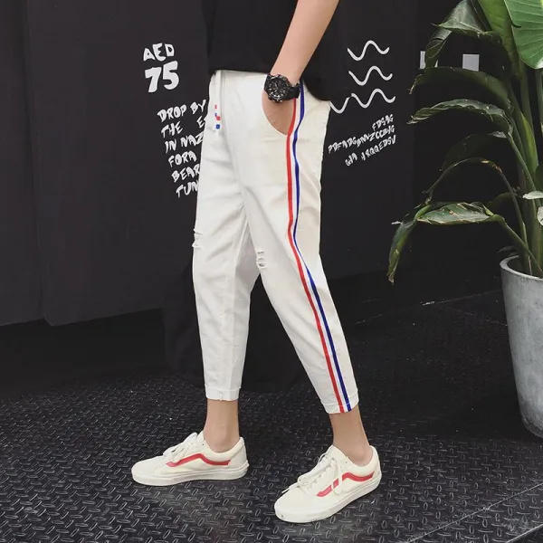 Qterra 특허브랜드 P190315029 남자청바지 찢청진 빅사이즈 캐주얼 슬림