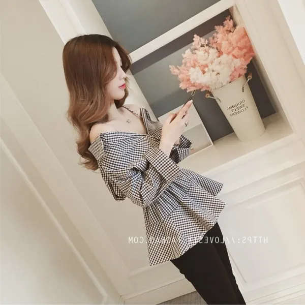 Zx 2019 봄 여성 슬림일자 어깨상의 A02