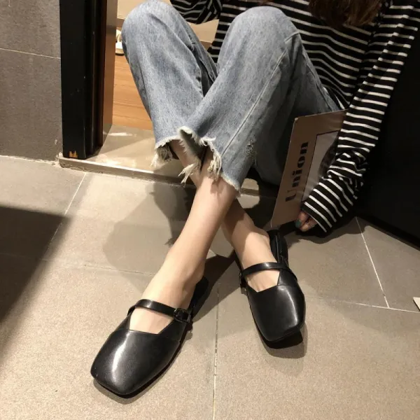 블랑봉봉 여성단화 레트로 플랫슈즈 뮬 블로퍼 30o0j