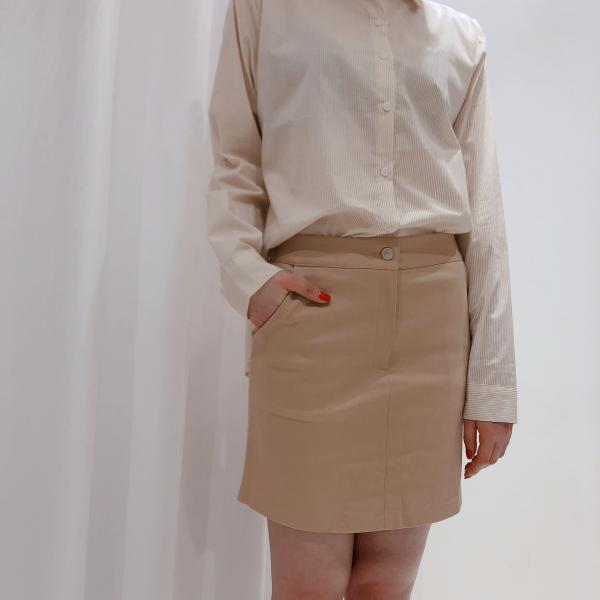 에이치스 여성 데일리 A라인 밴딩 면 치마바지 미니 스커트