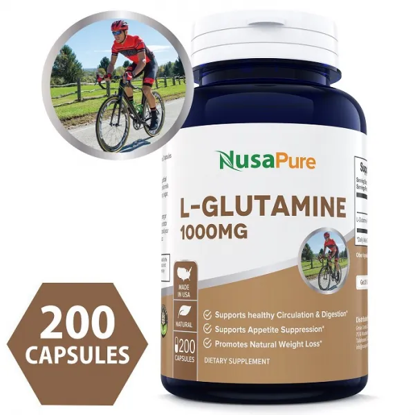 최고의 L 글루타민 1000mg 200 캡슐 비 Gmo And 글루텐이없는 최대 강도 근육 질량 및 회복 위장관 및 면역 기능 1