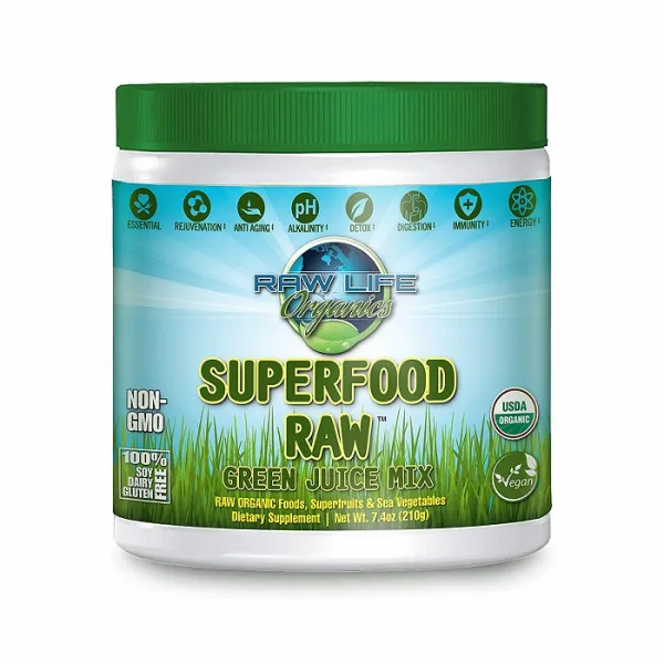 익지 않는 생활 유기물 Superfood 익지 않는 유기 녹즙 분말 1 30 일 공급 면역 계통을 밀어주십시오 긴장과 불 1